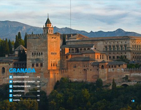 Uppslag från guideboken Mitt Andalusien om Granada i Andalusien