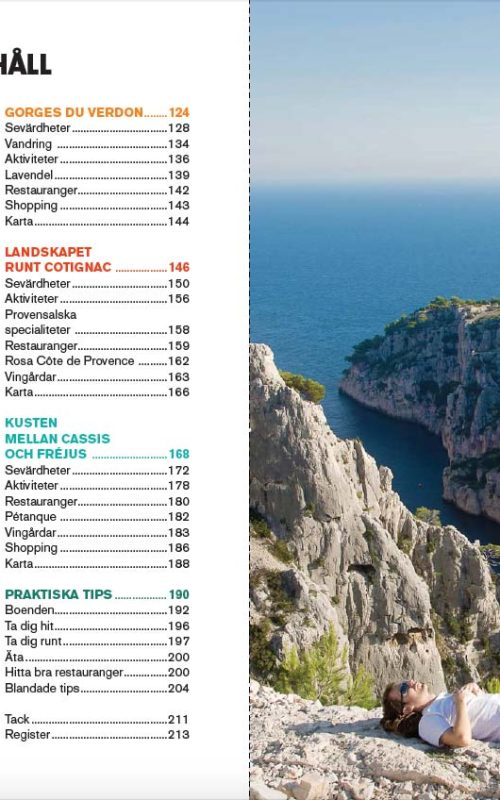 Uppslag från guideboken Mitt Provence
