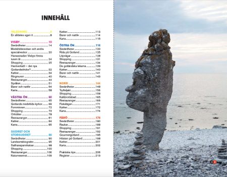 Uppslag från guideboken Mitt Gotland - 267 tips på 216 illustrerade sidor