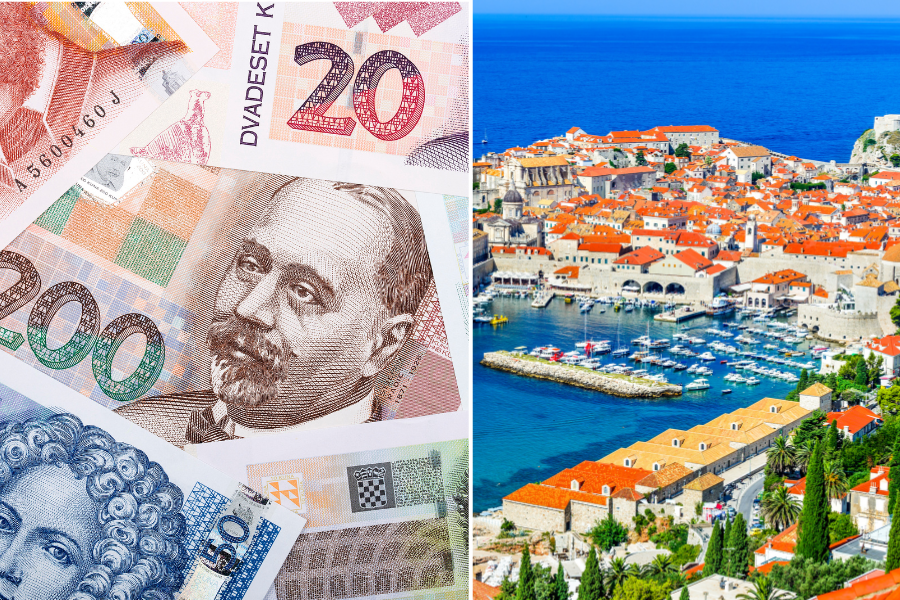Kollage från canva: Kroatiens valuta