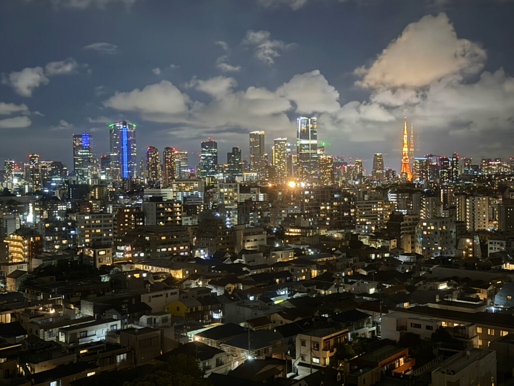 Utsikt över Tokyo nattid