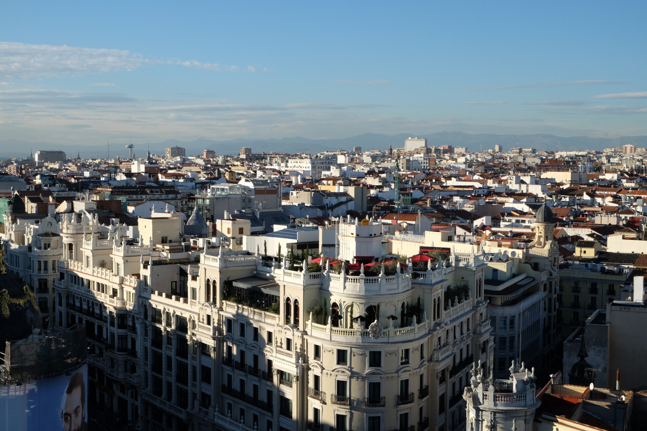 Översikt av hus i Madrid.